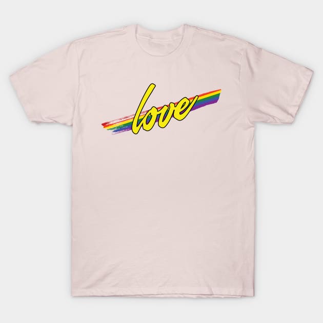 Love with LGBT Rainbow Stripe T-Shirt by McNutt